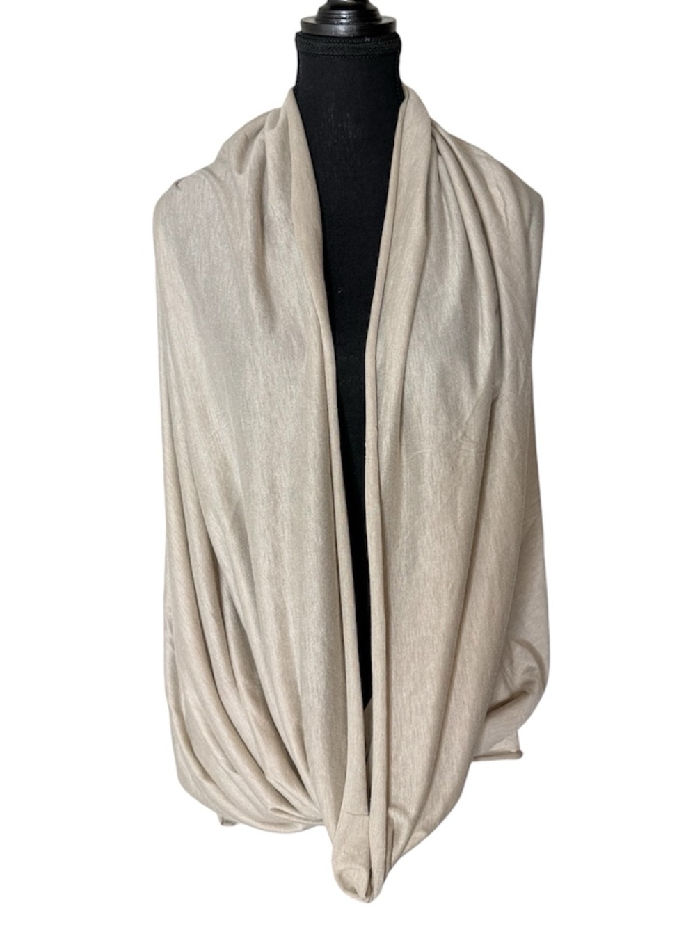 CALVIN KLEIN New Sandy Taupe Cream Infiniti Basic Scarf Shawl Halter Lightweight